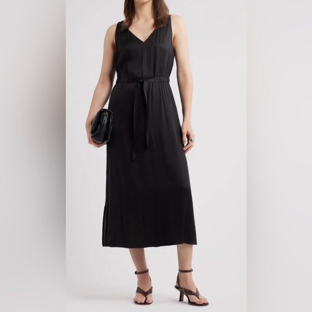 Nordstrom Sleeveless Chocolate Brown Midi Dress